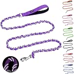 HOMIMP Chew Proof Dog Leash for Medium Large Dogs, Reflective 6 FT Heavy Duty Metal Chain Dog Leashes with Soft Padded Handle, Anti Bite Durable Rope Leashes for Pitbull, Non Chewable