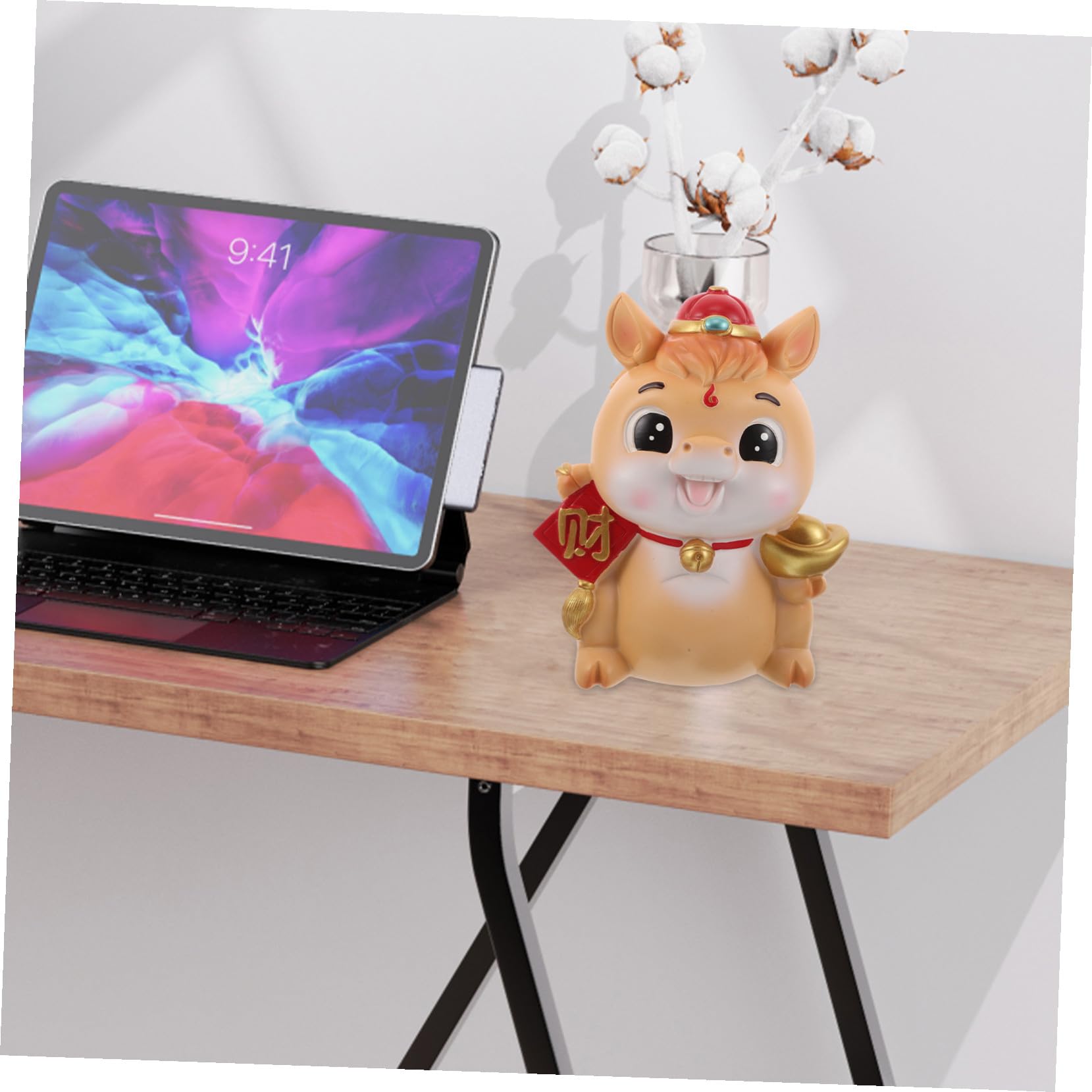 Zodiac Pferd Spardose Keramik Festliche Feng Shui Glücksbringer Jahr des Pferdes Geschenk Sparbüchse für Frühjahrsfest und Erwachsene