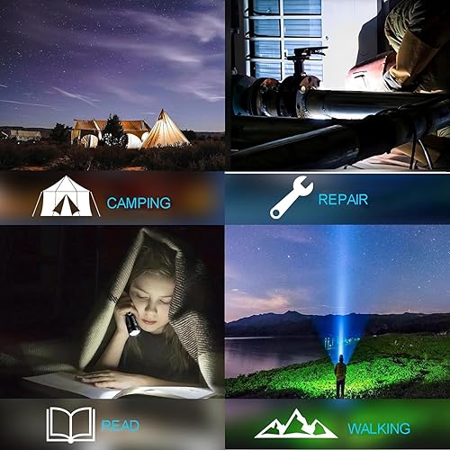 Miniatura 2 de PIKnROLL Linternas recargables T6 de alto lúmenes, 10000LM potente linterna táctica, 5 modos de linterna LED súper brillante, linterna recargable