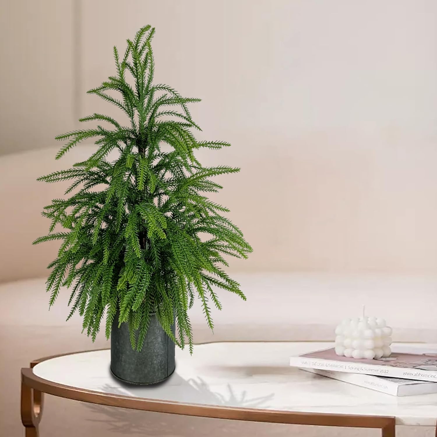 Artificial Topiary Plants Faux Tree Perfect Christmas Planter Filler Outdoor for Front Door,Indoor Outdoor,Farmhouse Home,Wall Window and Festival Wedding Decor (26.3 inch)