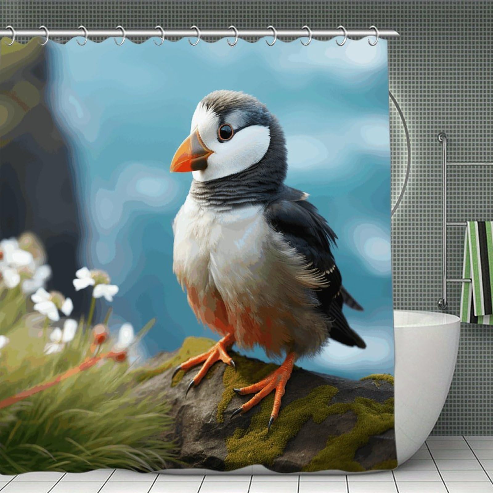 FekiLoot Cute Little Bird Shower Curtain Thick Weighted Shower Curtain Classic Unique Bath Curtains Heavy Duty Long Showers Curtains for Bathroom Bath Tubs Machine Wash 70.8"x70.8"