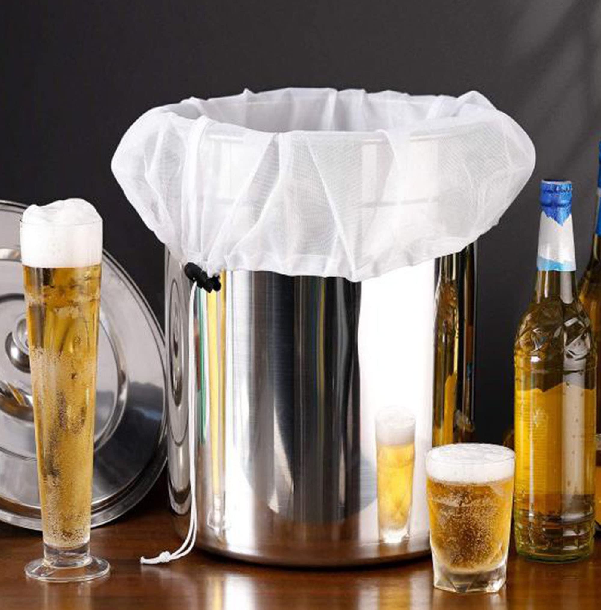 3 Sacchetti Filtro Per Birra E Latte Vegetale - 100 Mesh, Poliestere, 46x40cm E 66x56cm