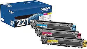 Brother Genuine Standard-Yield Toner Cartridge Three Pack TN221 3PK -Includes one Cartridge Each of Cyan, Magenta & Yellow Toner, Standard Yield (TN2213PK), Cyan, Magenta, Yellow