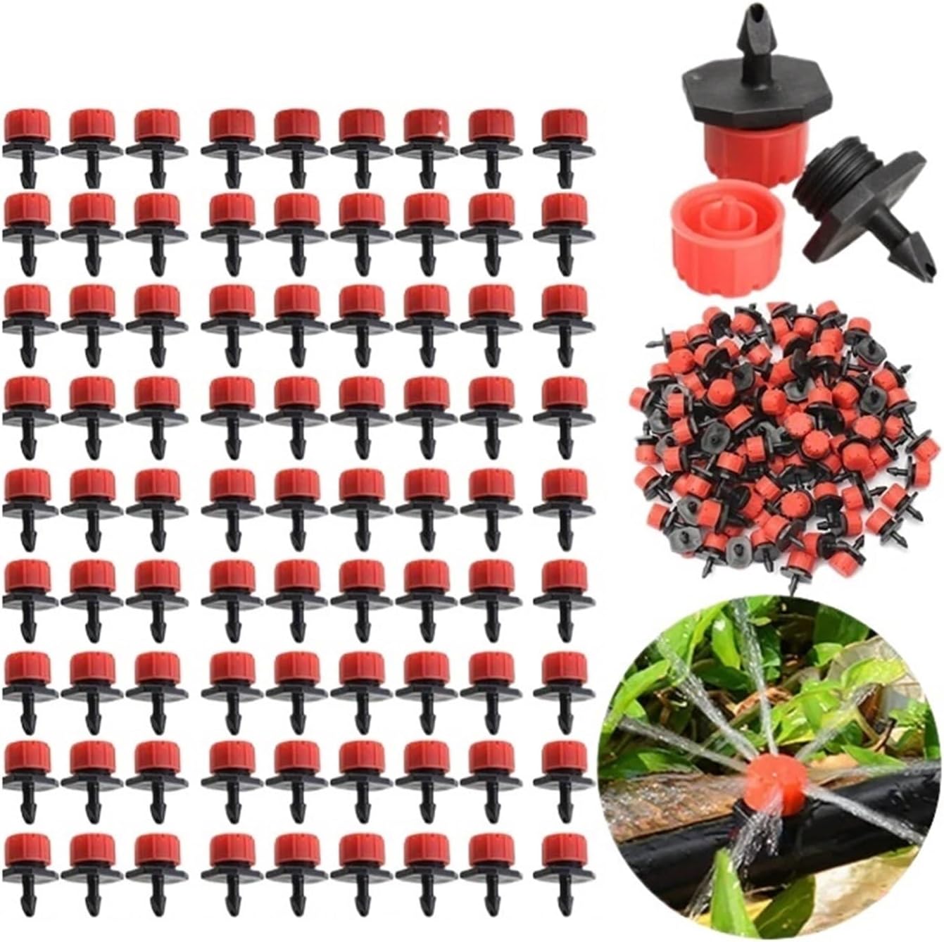 Drip Irrigation Emitters 400pcs Garden Irrigation Nozzle Dripper Sprinkler Emitter Drip Balcony Watering Spray Water Dropper Head