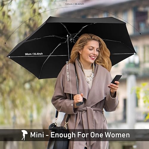Miniatura 4 de LEAGERA Mini Umbrella For Purse - Open Diameter 35inch, Small Travel Umbrella Compact Mini Waterproof Umbrellas for Rain, Suitable for Women Purse