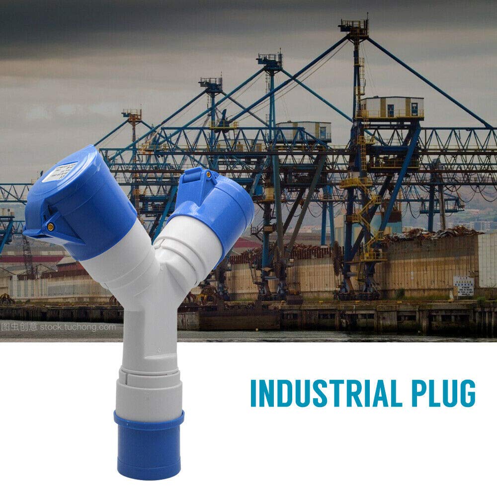 TopHomer Industrieller Steckdosenadapter IP44 – Anschluss 220 V für Wohnmobil, Boot und Baustelle | 2 Steckdosen 32 A | feuerfestes Gehäuse