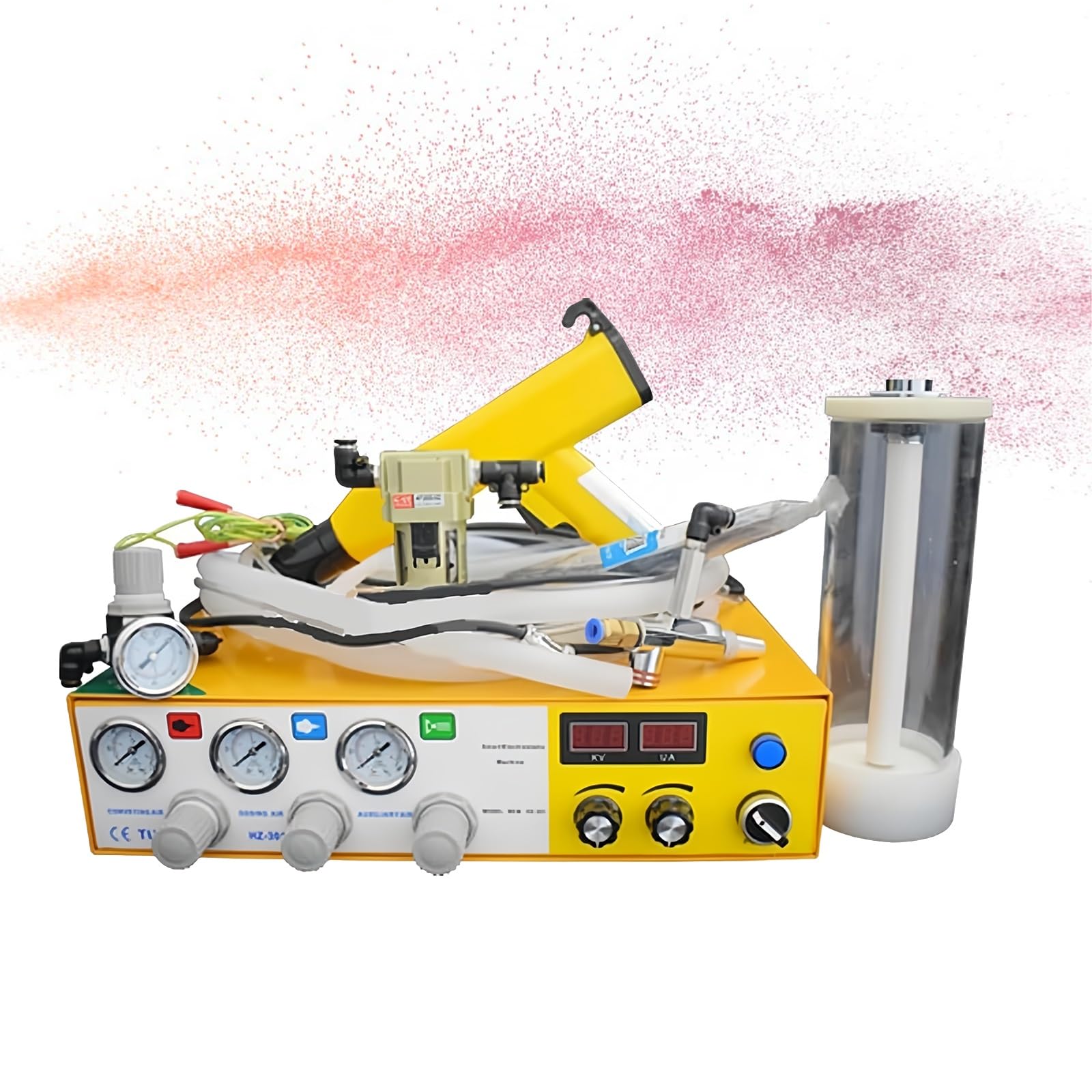 Pistola electrostática manual de recubrimiento en polvo, spray ajustable para automoción, marino y uso doméstico