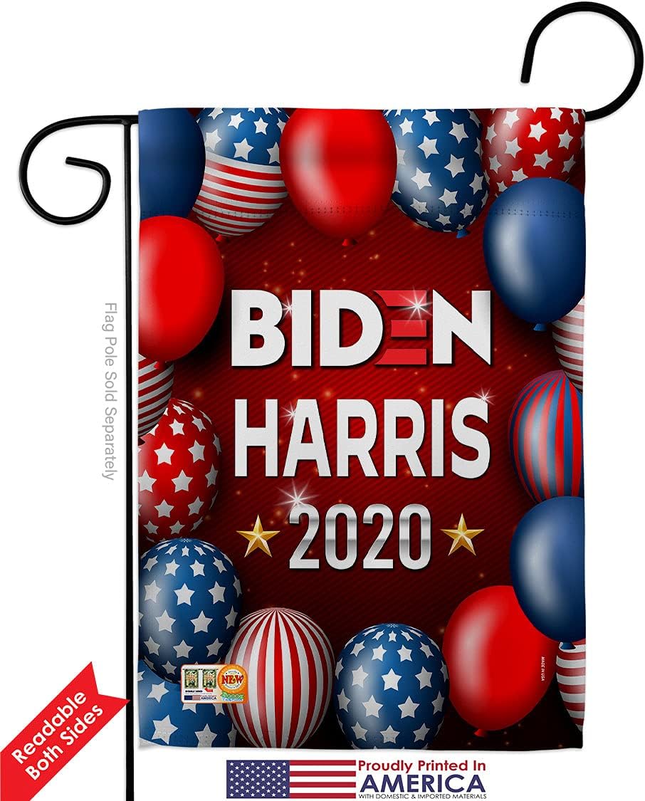 Biden Harris Flag Joint Garden Flag 2pcs Pack Patriotic Vote President Democrat Republican Tea Party United State American Election House Banner Small Yard Gift Double-Sided, 13"x 18.5", Thick Fabric