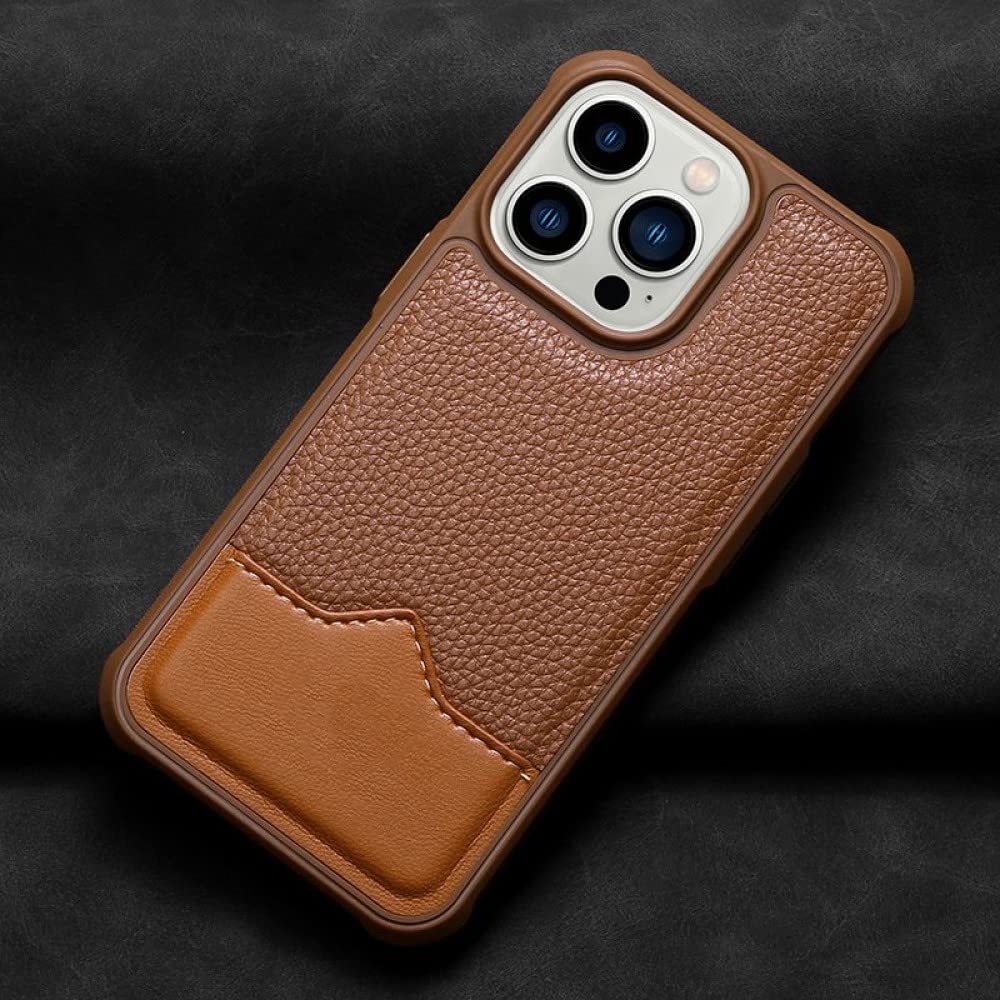 Housse cuir litchi marron pour iPhone XS Max idéale au bureau et en voyage - 8