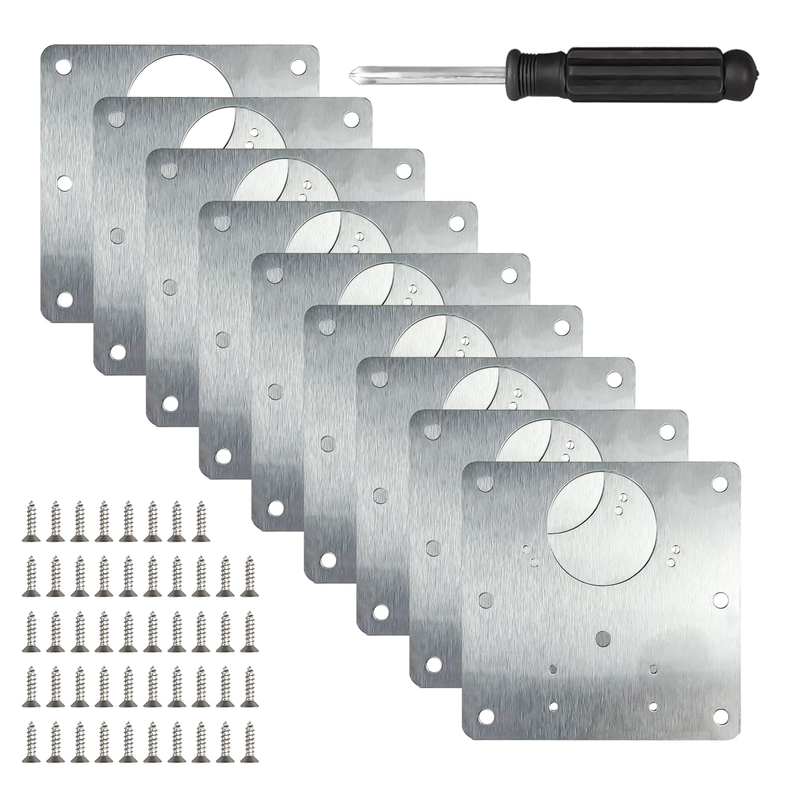 8 Pcs Kitchen Door Hinge Repair Plate, Cupboard Door Hinge Repair Plate with 48 Screws, Kitchen Cupboard Hinge Repair Plate for Kitchens, cabinets, Drawers, Doors and Windows, wardrobes, etc