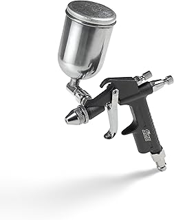 FIAC Farbspritz Pistole 1863, Lackier Pistole für Kleine Flächen, Aerograf mit 100ml Farb Tank, 0.8mm Düse, Max Druck 3 Bar, Schwarz