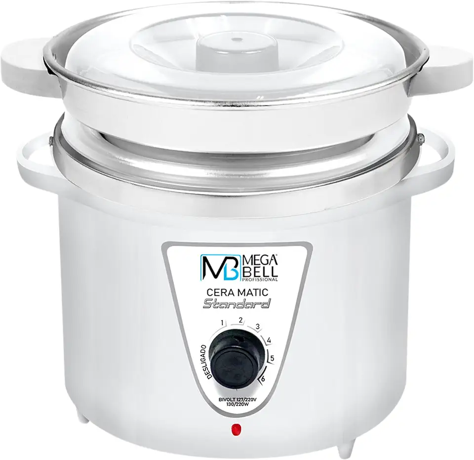 Mega Bell, Panela aquecedora de cera para depilação, Termocera, Cera-Matic Standard, Com refil, Bivolt, 900g, Branca