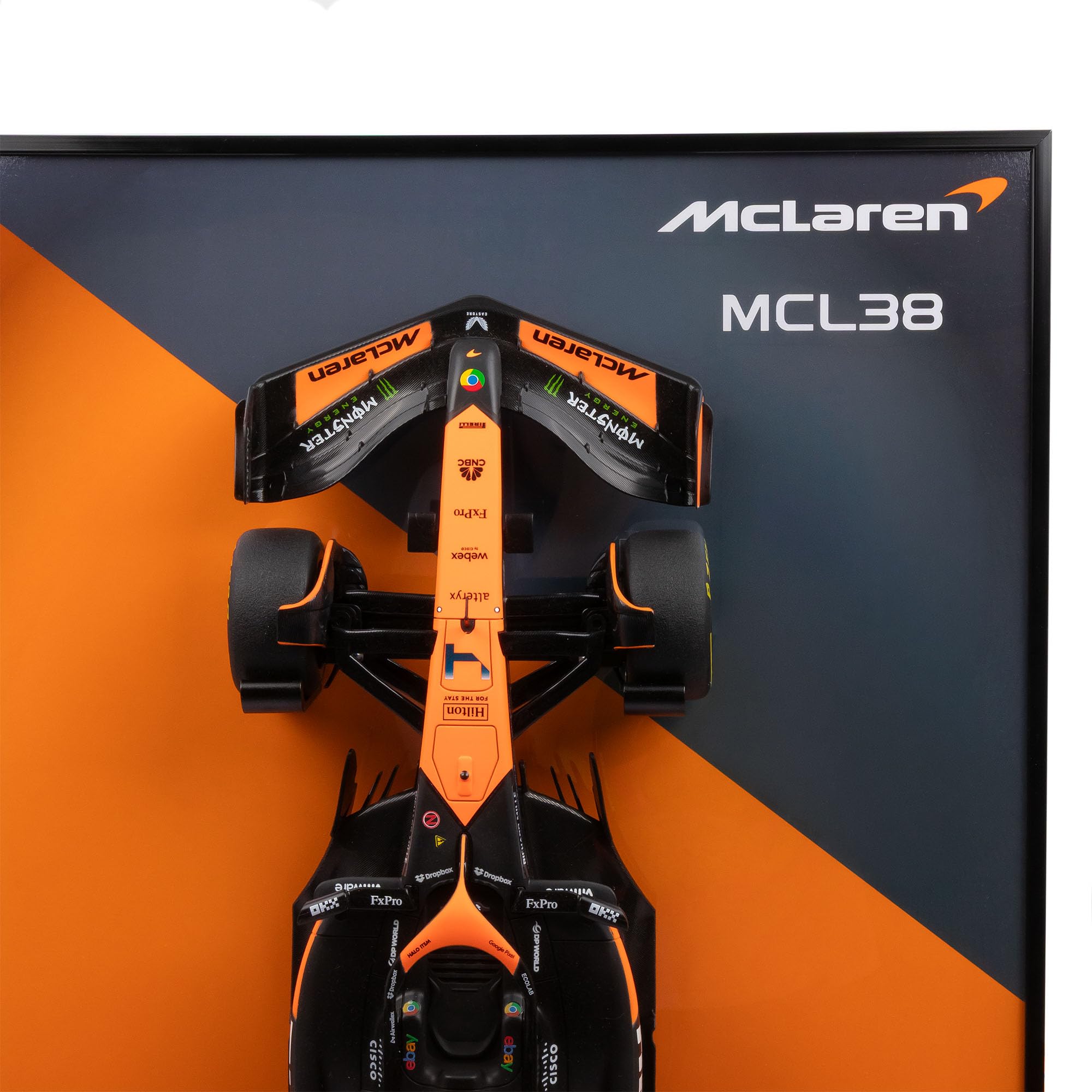 Maisto McLaren MCL38 - Macchina radiocomandata F1, Lando Norris #4, scala 1:10, con cornice portafoto