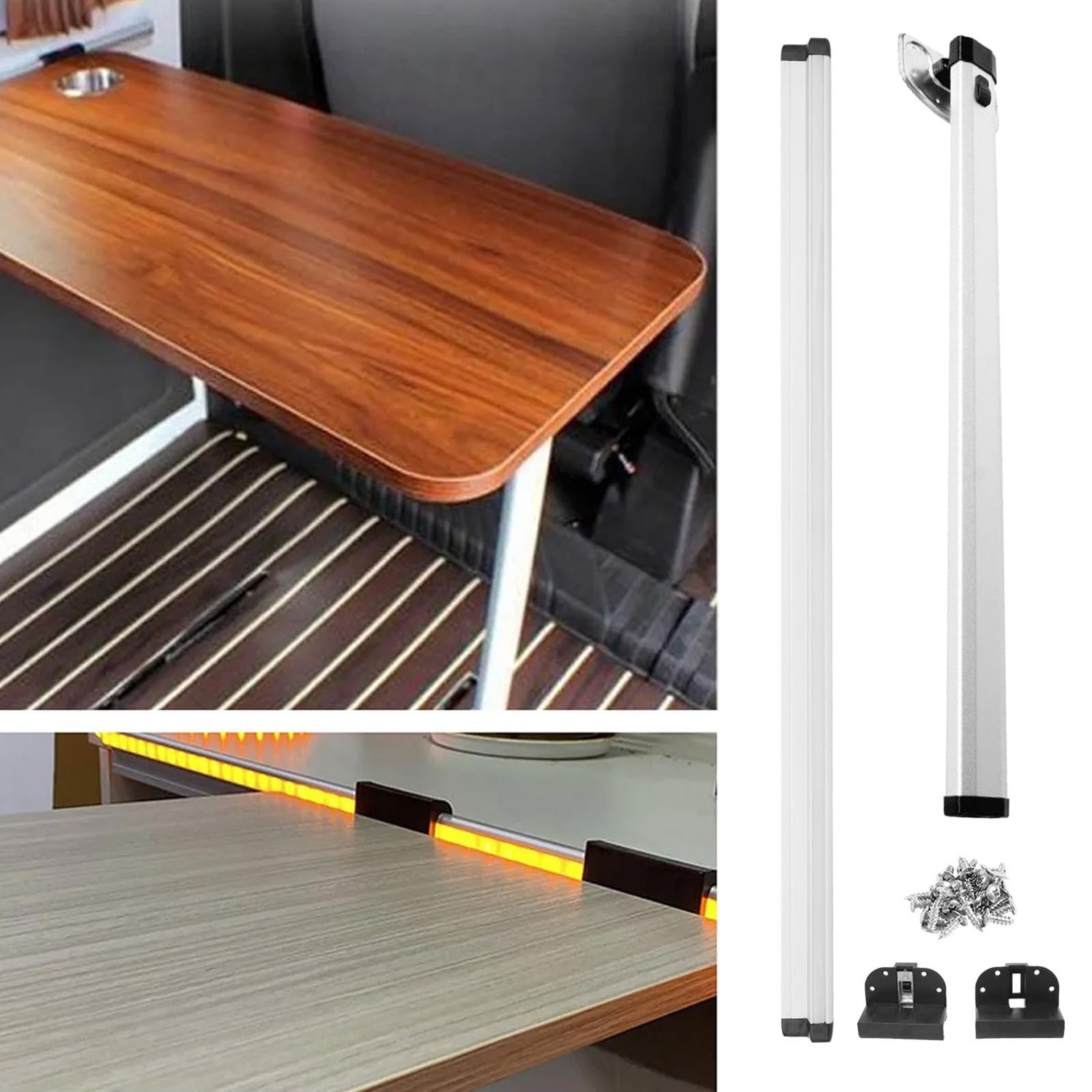 Pata De Mesa Extraíble Y Riel Deslizante para Yate De Autocaravana, Patas Plegables De 73 cm/28 Pulgadas, Rieles Guía De 100 cm/38 Pulgadas, Soporte De Base De Mesa para Autocaravana