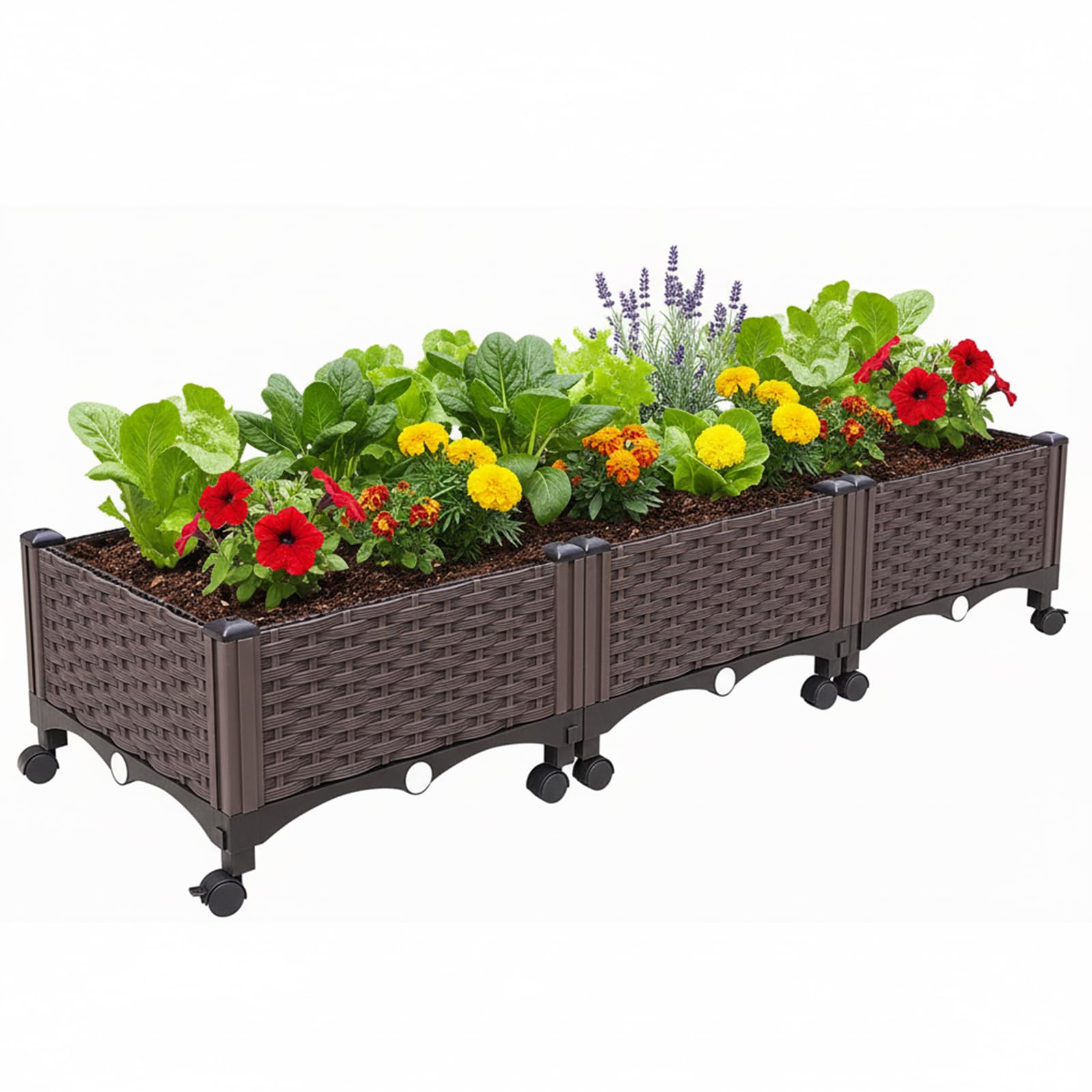 Raised Beds For Garden | 160x40x27cm Raised Planter With Legs | Large Garden Vegetable Planters Outdoor | Garden Herb Flower Bed Planter Boxes With Drainage Holes For Backyard Patio Balcony