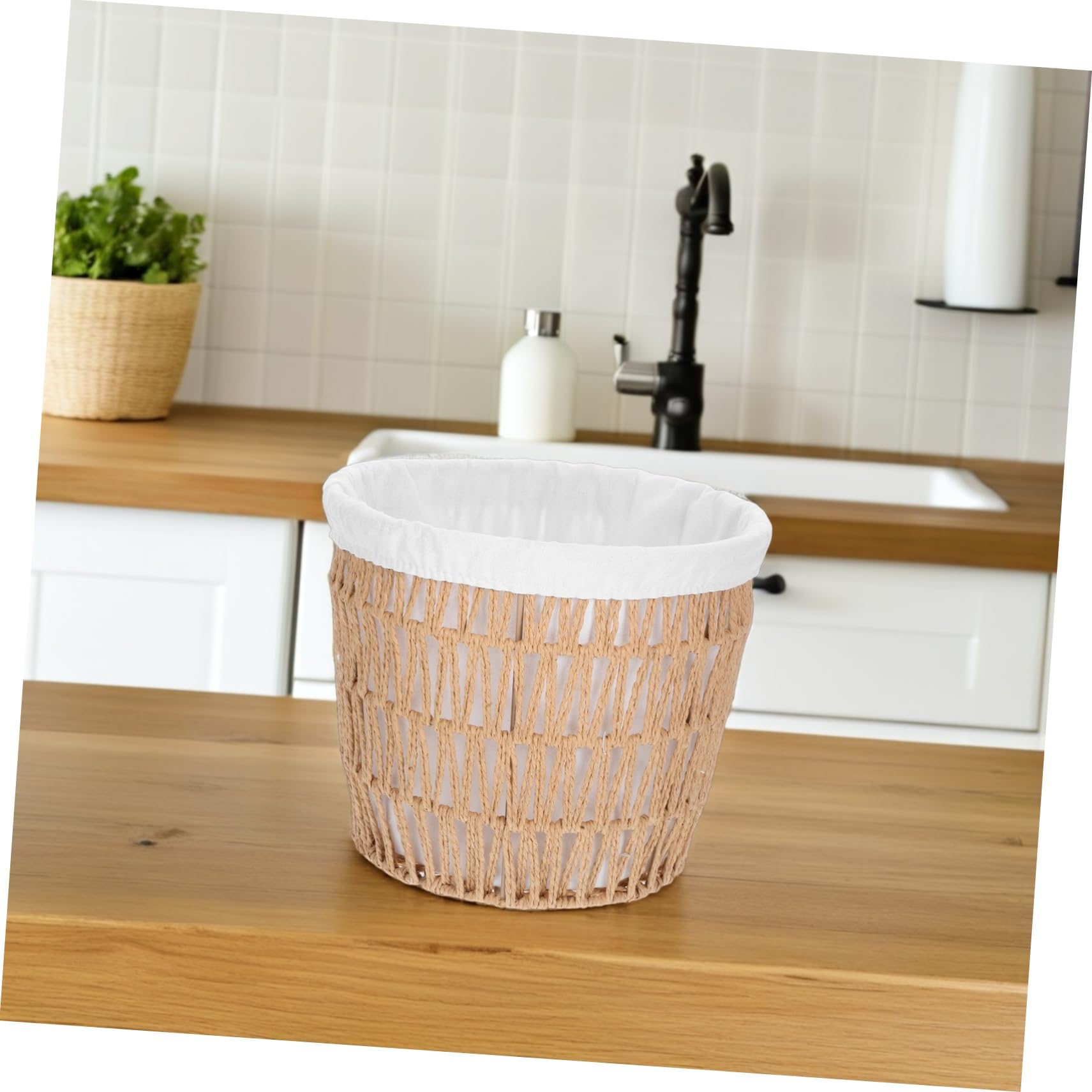 Zerodeko Cesta de Pan Europea Pequeña Tejida con Cuerda de Papel
