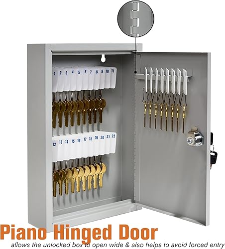 Miniatura 8 de STEELMASTER by BankSupplies - Armario de 30 llaves, caja de llaves de control de bloqueo doble, construcción de acero soldado de calibre 22,