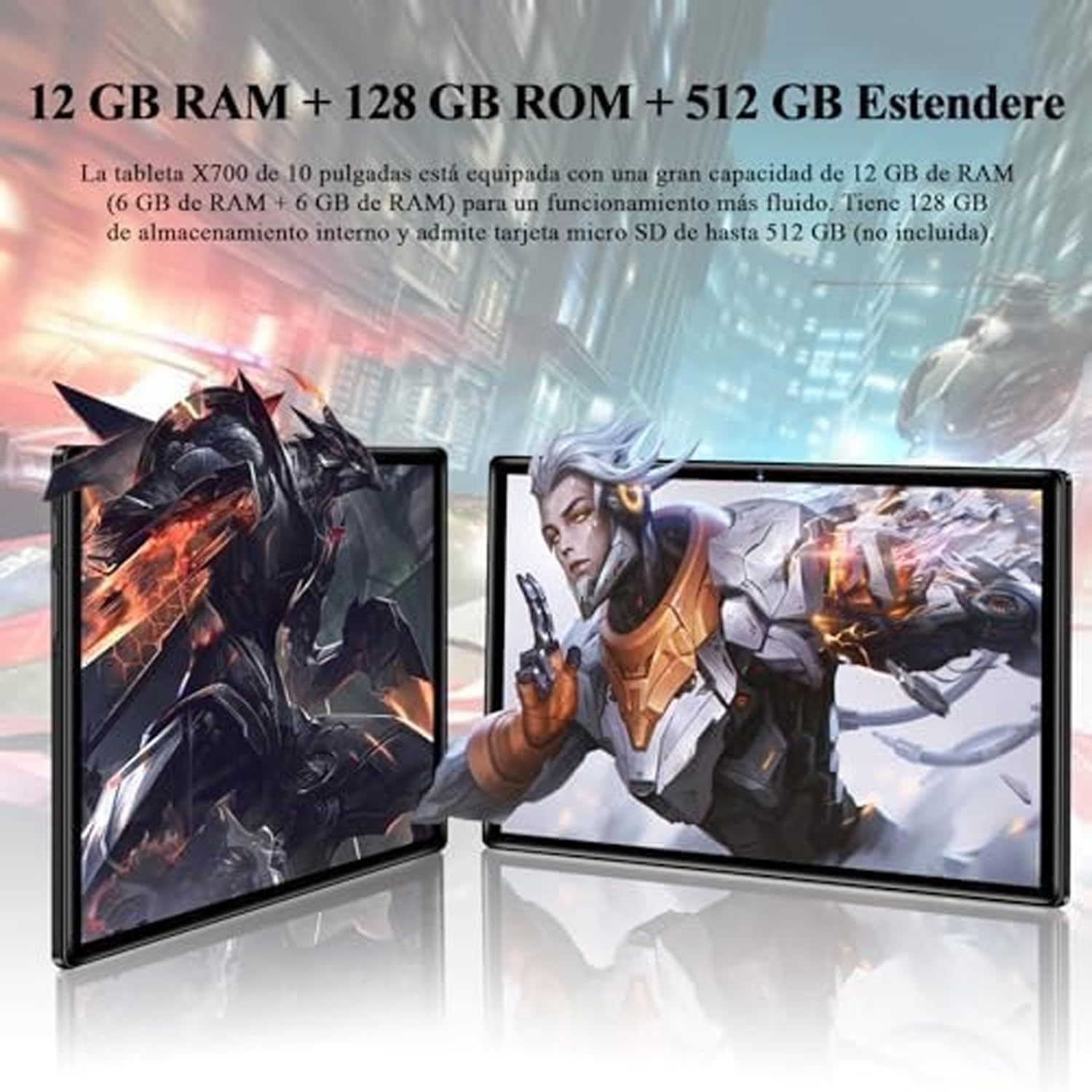 fezawio Tablet 10 Pollici Android 13, Octa Core 2.0GHz ，12GB（6+6） RAM +128GB ROM（TF 512GB）, Con 5G WiFi，8000mAh, 5+8MP，Tablet Con Tastiera E Mouse - Nero