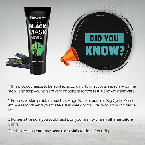 Miniatura 7 de Máscara removedor de puntos negros para la cara removedor de cabeza negro carbón para la nariz, limpiador de poros y máscara despegable para hombres