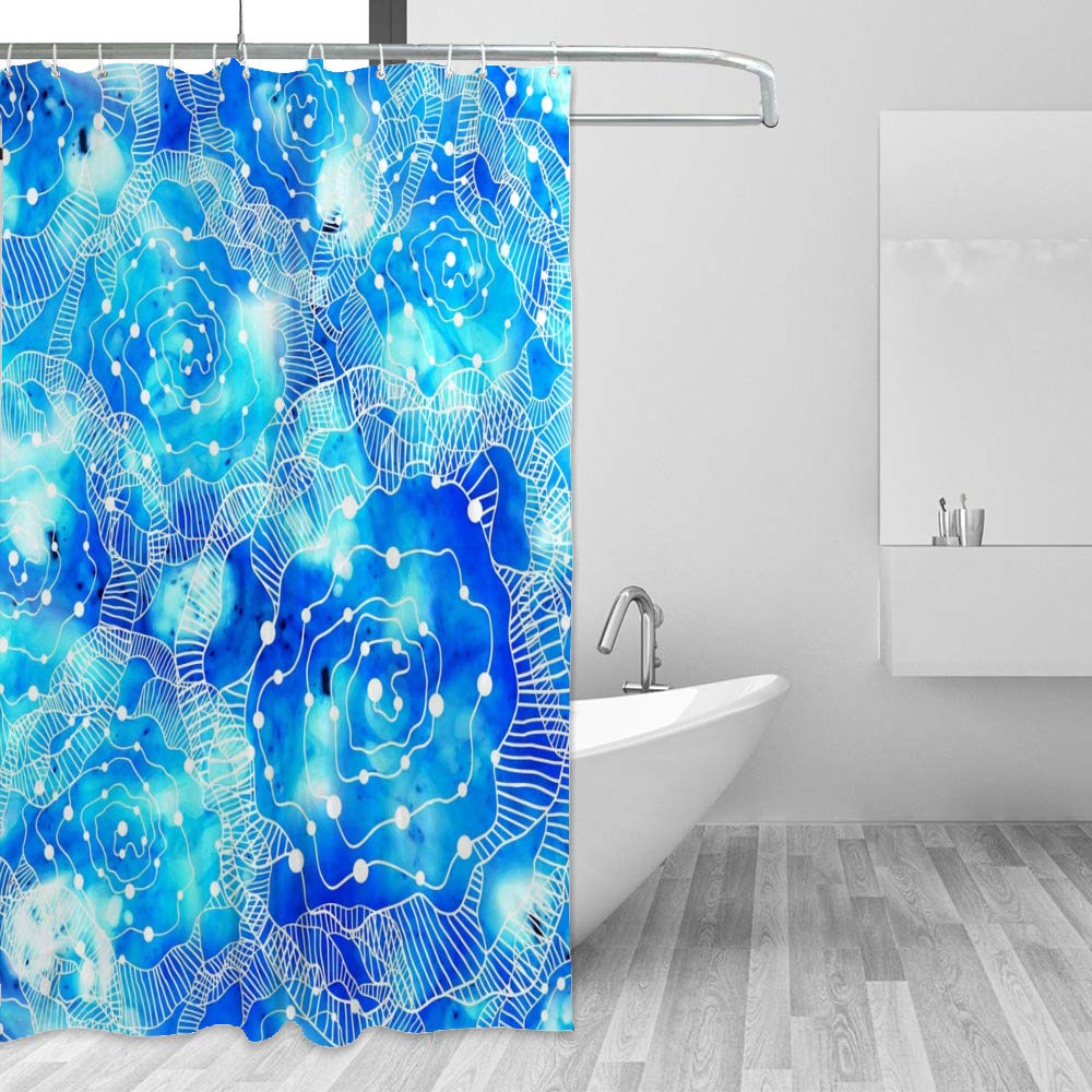 Rideau de douche en tissu polyester haut de gamme aux finitions soignées