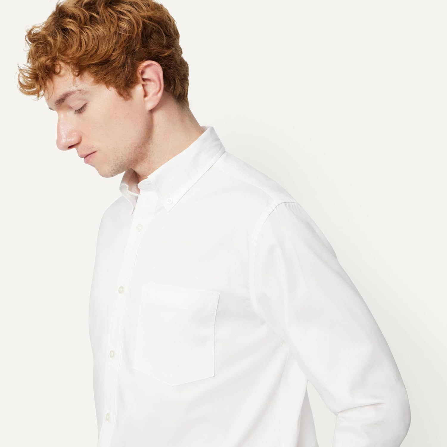 Amazon Essentials Men's Regular Fit Stretch Wrinkle Free Button Down Collar Dress Shirt