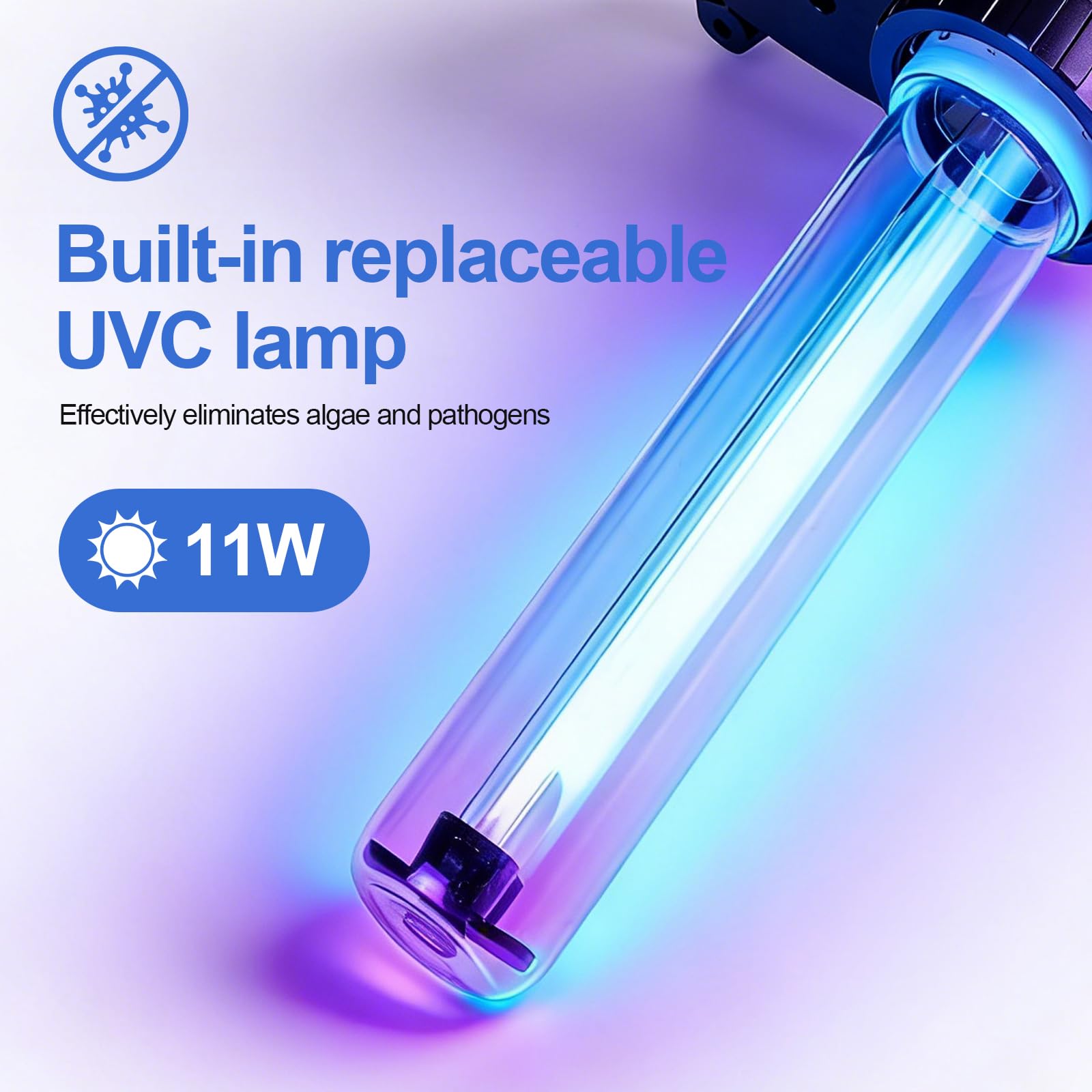 CPROSP Filtro de Estanque a Presión con UV-C 11W | 6.000 L/h | Agua Cristalina sin Químicos | Limpieza con Manivela | IP44 | Cable 3m