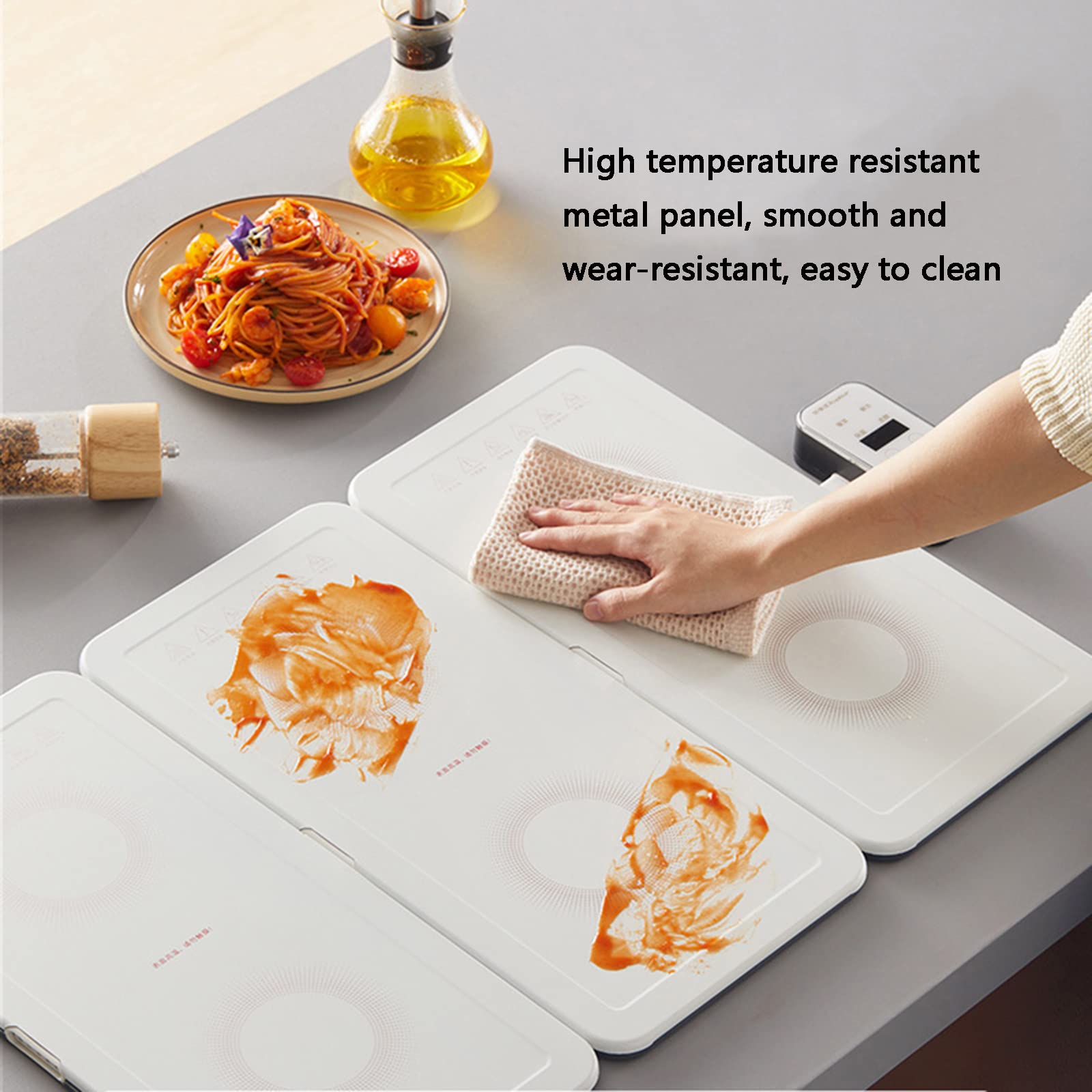 Bandeja de calentamiento eléctrica, placa caliente portátil con control de temperatura ajustable (35-120 ℃) y temporizador de 12 horas para fiestas y alimentos para mantener el calor