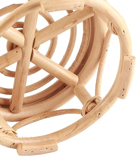 Miniatura 5 de Soporte para plantas de interior de ratán, 4 soportes de ratán de mimbre para patio (15.0 x 5.9 x 8.3 in)