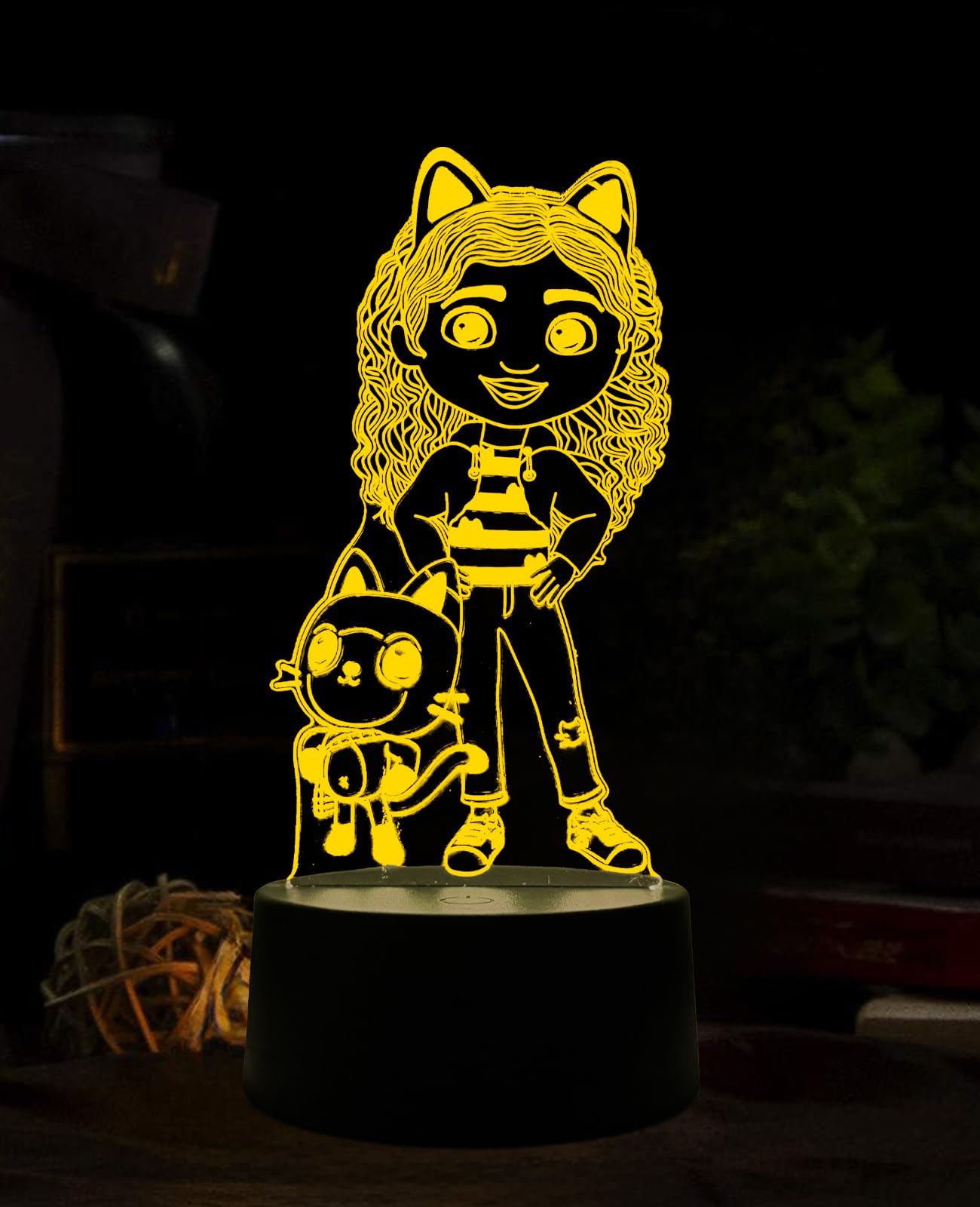 Luce Notturna Bambini Gabby, Lampada Camera da Letto Dollhous, 3D LuceNotturna LED, Regali Compleanno per Ragazza, Ragazzo