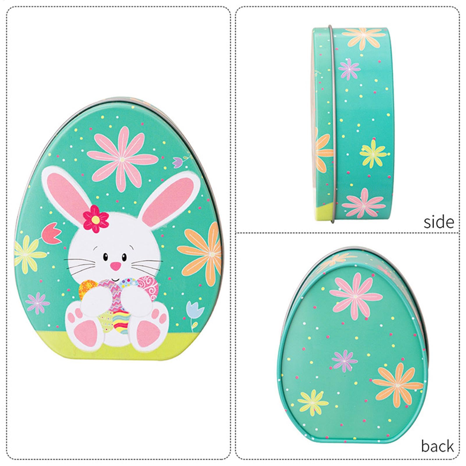 Easter Candy Jar, króliczka Candy Jar 8x w kształcie jajka czekoladowe | Stołowe elementy, dekoracyjny pojemnik do przechowywania żywności, dekoracja wielkanocna na czekoladowe c