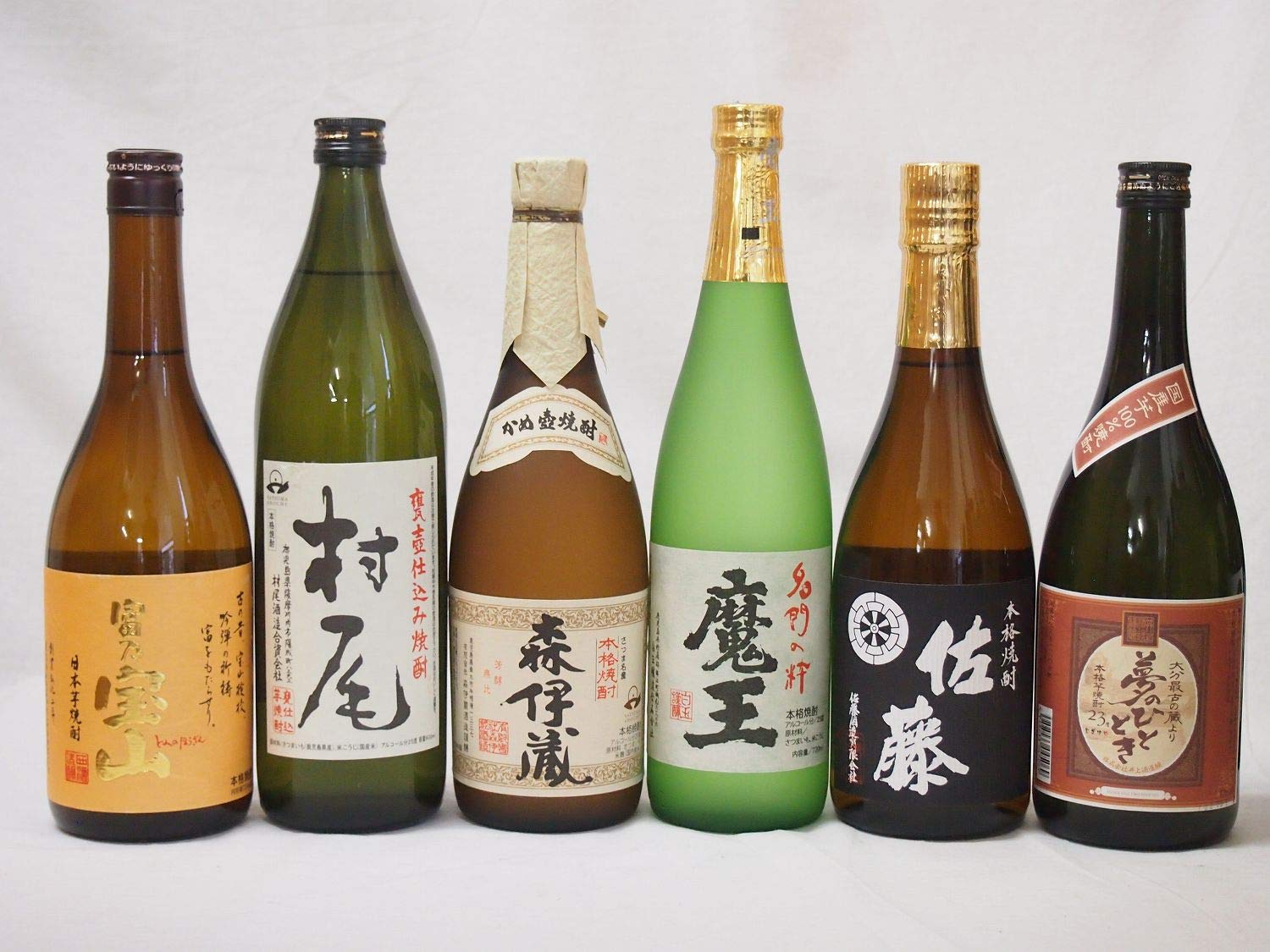 Amazon.co.jp: プレミアム芋焼酎6本セット(村尾 森伊蔵 魔王 佐藤黒 