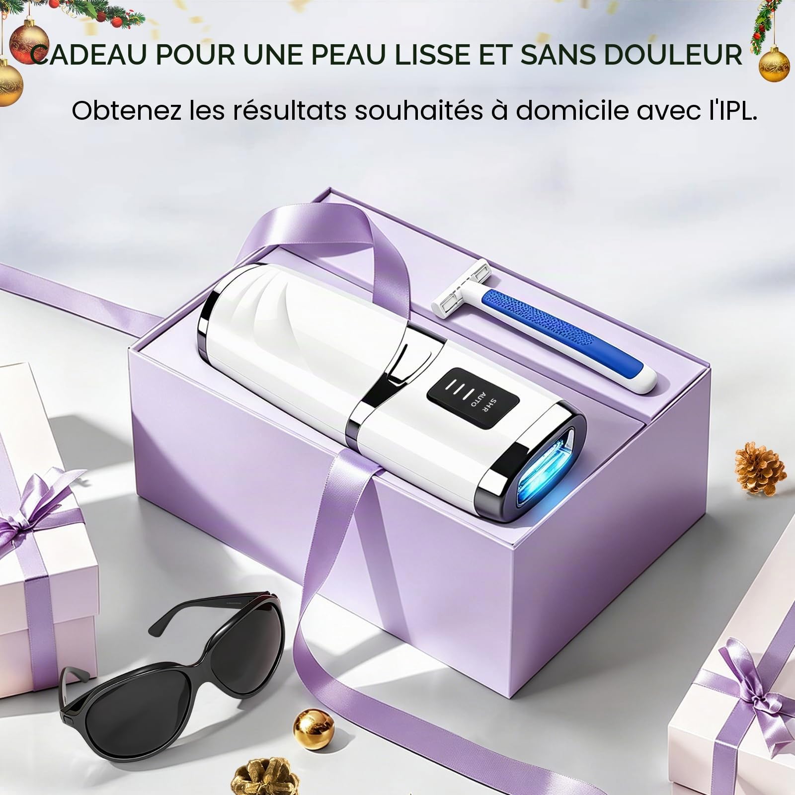 Epilateur Lumiere Pulsee IPL – 999 999 Flashs, SHR/AUTO, 3 Intensités
