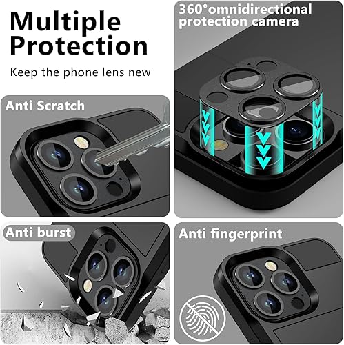 Miniatura 4 de Vofolen Funda compatible con iPhone 15 Pro Max con tarjetero + protector de pantalla + cubierta de cámara, doble capa protectora a prueba de golpes