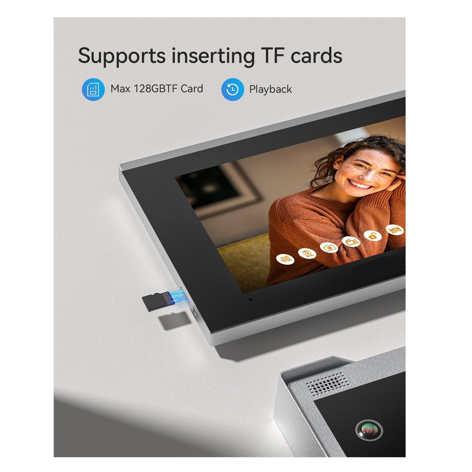 Videocitofono WiFi A 4 Fili, Di Con Campanello 1080P, Touch Screen IP Da 7", Rilevamento Del Movimento, Scheda APP/RFID Protezione Contro Tutte Intemperie(1M1D)