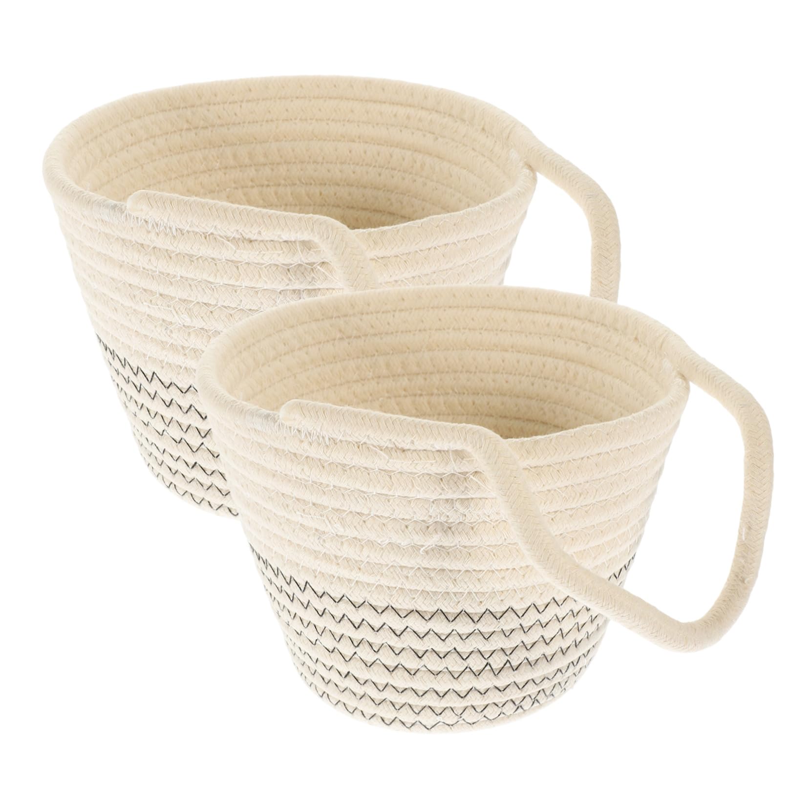 Panier de rangement fait main en corde de coton tressée lot