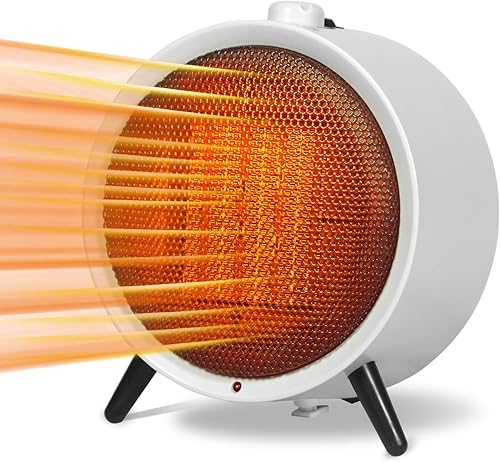 VENTISOL Calentador eléctrico para uso en interiores, calentador pequeño de cerámica de 1500 W, calentamiento rápido con termostato ajustable,