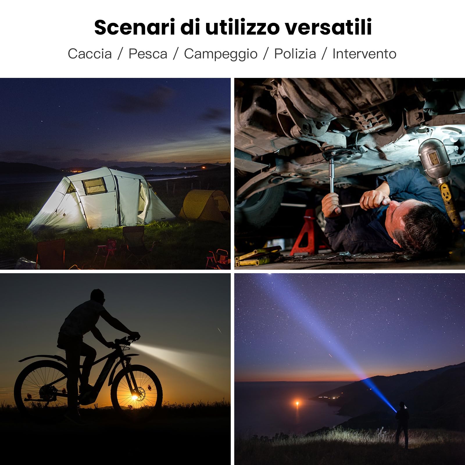 Sofirn SP35T torcia tattica con fondina torcia, 3800 lumen con doppio interruttore, 8 modalità di luce, torcia a LED, IPX8, USB-C, torcia ricaricabile per caccia, campeggio, corsa e pesca