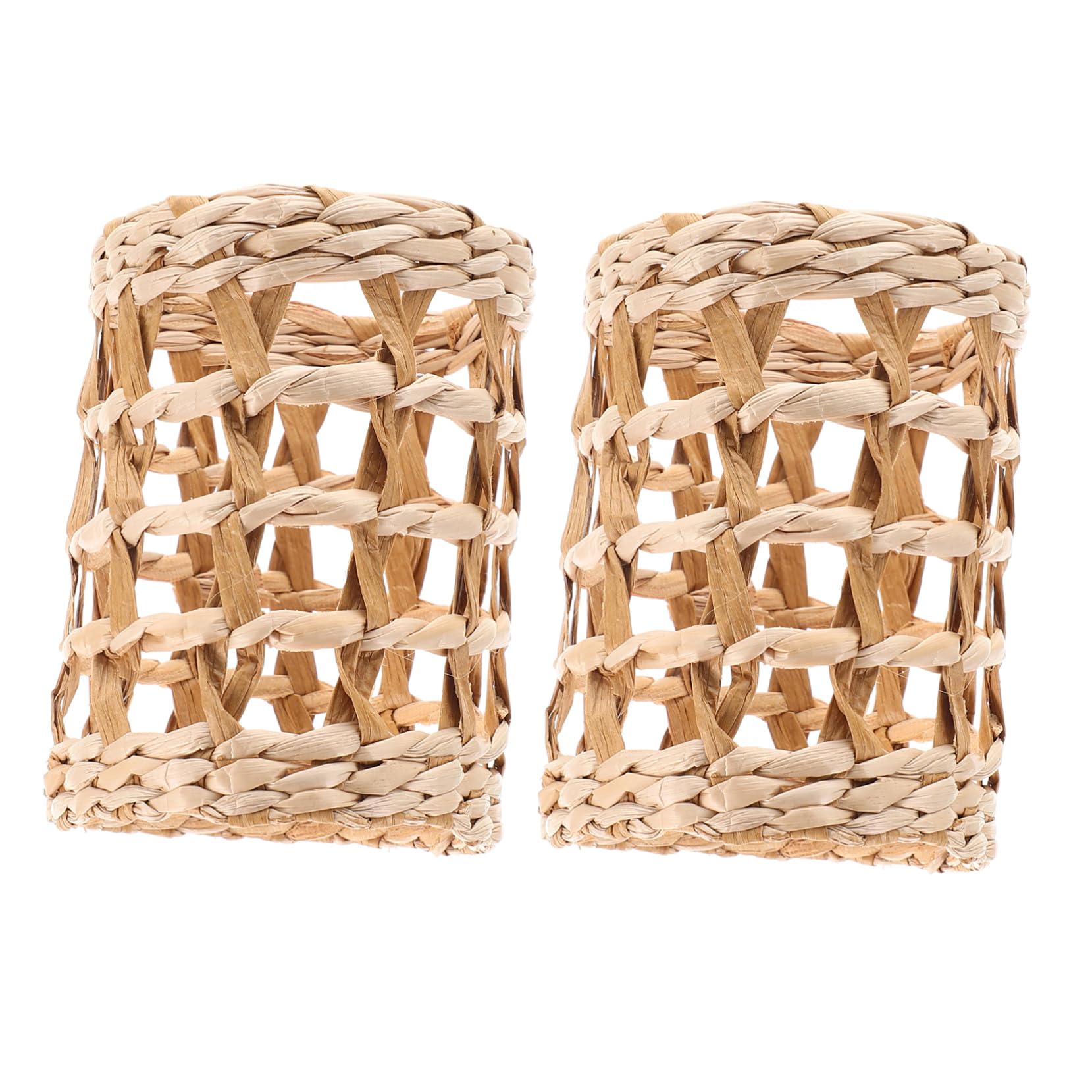 Lot de 2 housses pour vases en rotin tressé naturel