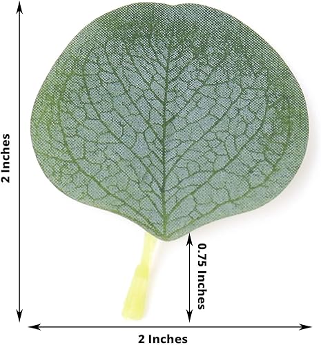 Miniatura 3 de Efavormart - 200 hojas artificiales de eucalipto verde esmerilado, decoración de pasteles, dispersos de mesa