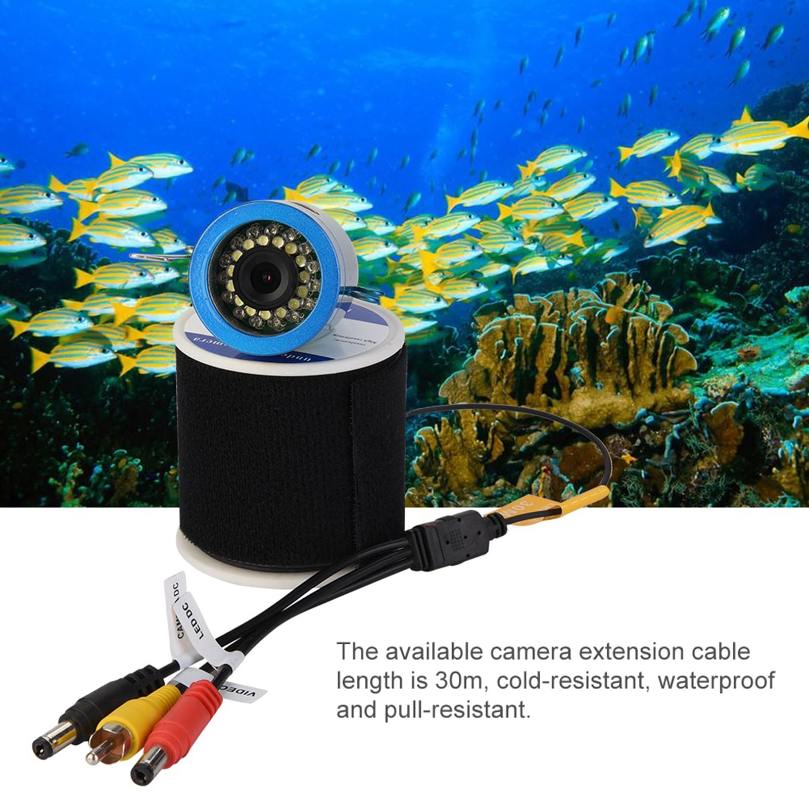 Telecamera Portatile per la Pesca Subacquea con Borsa da Trasporto Monitor TFT da 9 Pollici Monitor 30 LED 1000TVL HD Fish Finder Telecamera da Pesca Impermeabile per Pesca in Mare/Fiume