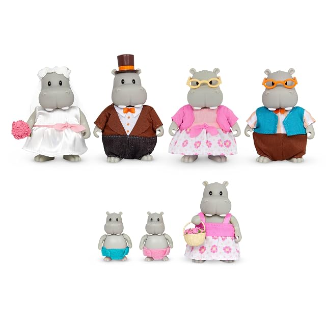Li’l Woodzeez Familia de hipopótamos Pitterpotemus de Boda