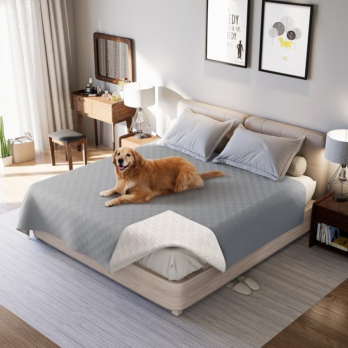 XMAYODS Dog Bed Blanket Waterproof Reversible Dog Bed Cover Sofa Cover Pet Blanket for Furniture Bed Couch Sofa (Color : #2, Size : 218x208cm/86x82inch)