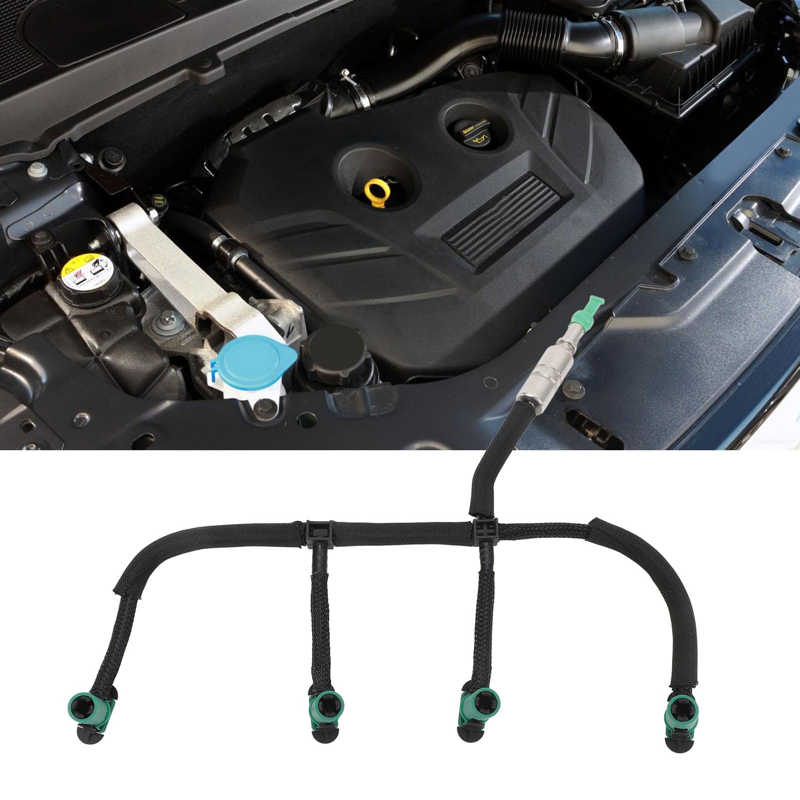 Bediffer Tubo Flessibile di Ritorno del Carburante su Misura Precisa, Gomma LR051528 per 2 (2007-2014) 2.2 Tubo di Ricambio per Perdite di Carburante OE,Accessori per iniettori