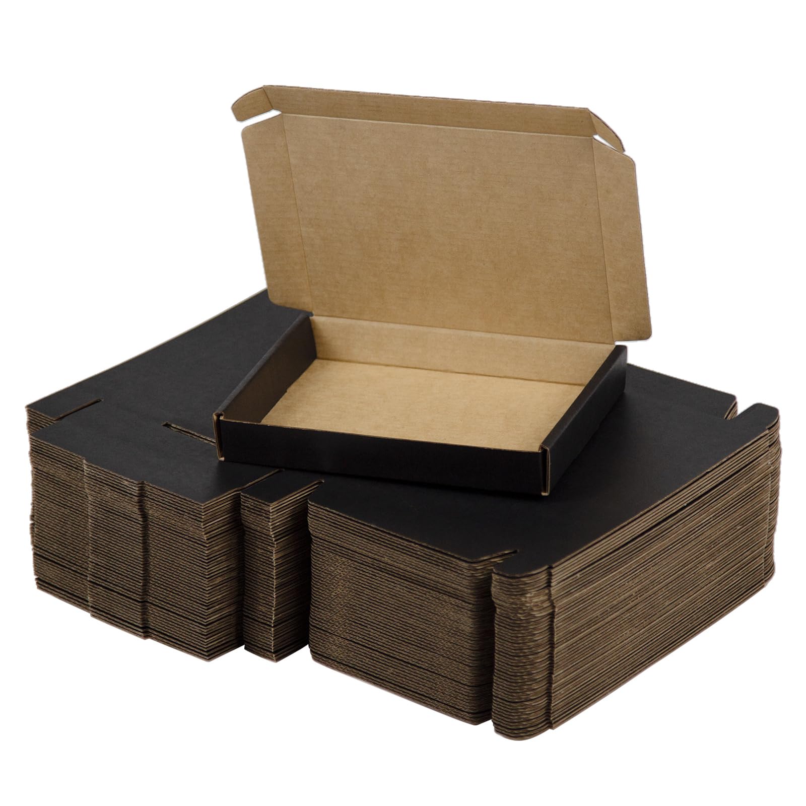 Amazon.com: SUNLPH 50 Pack 7x5x1 Inches Small Shipping Boxes, Black Corrugated  Cardboard Boxes, Moving Mailing Packing Box : Office Products