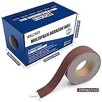 Vista 5 de Rollos de papel de lija de gancho y bucle, 6 granos de papel de lija abrasivo de grano 60, 1 pulgada x 20 pies, surtido de papel de lija