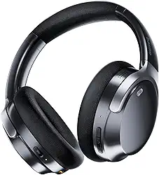 Basike Fone de Ouvido Bluetooth com Cancelamento de Ruído ANC, Áudio Hi-Fi, Bateria de Longa Duração 60h, Conforto Premium, Design Dobrável e Modo Transparente (Preto)