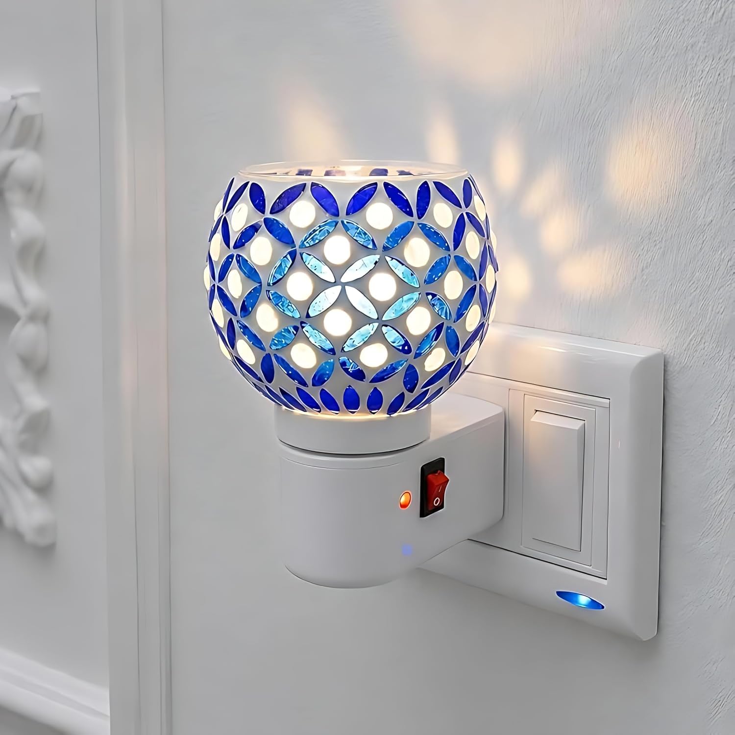 Electric Kapoor Dani with Night Lamp | Premium Ceramic Camphor Diffuser & Electric Kapoor Burner for Home Temple, Office, Meditation & Decorative Lighting (KD-001)-image-36