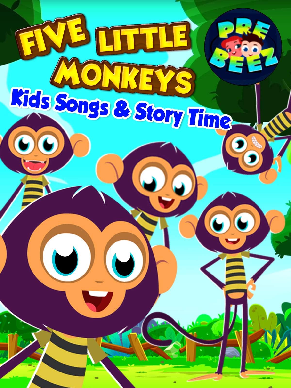 Five Little Monkeys Kids Songs & Story Time - Preebeez