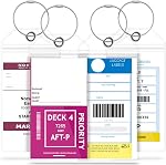 GreatShield Cruise Luggage Tag Holder Weather Resistant PVC Pouch, 8 Pack | For Princess, Carnival, Holland American, Costa, and Norwegian Cruise Line. Zip Seal Clear Pass Holder with Steel Loops