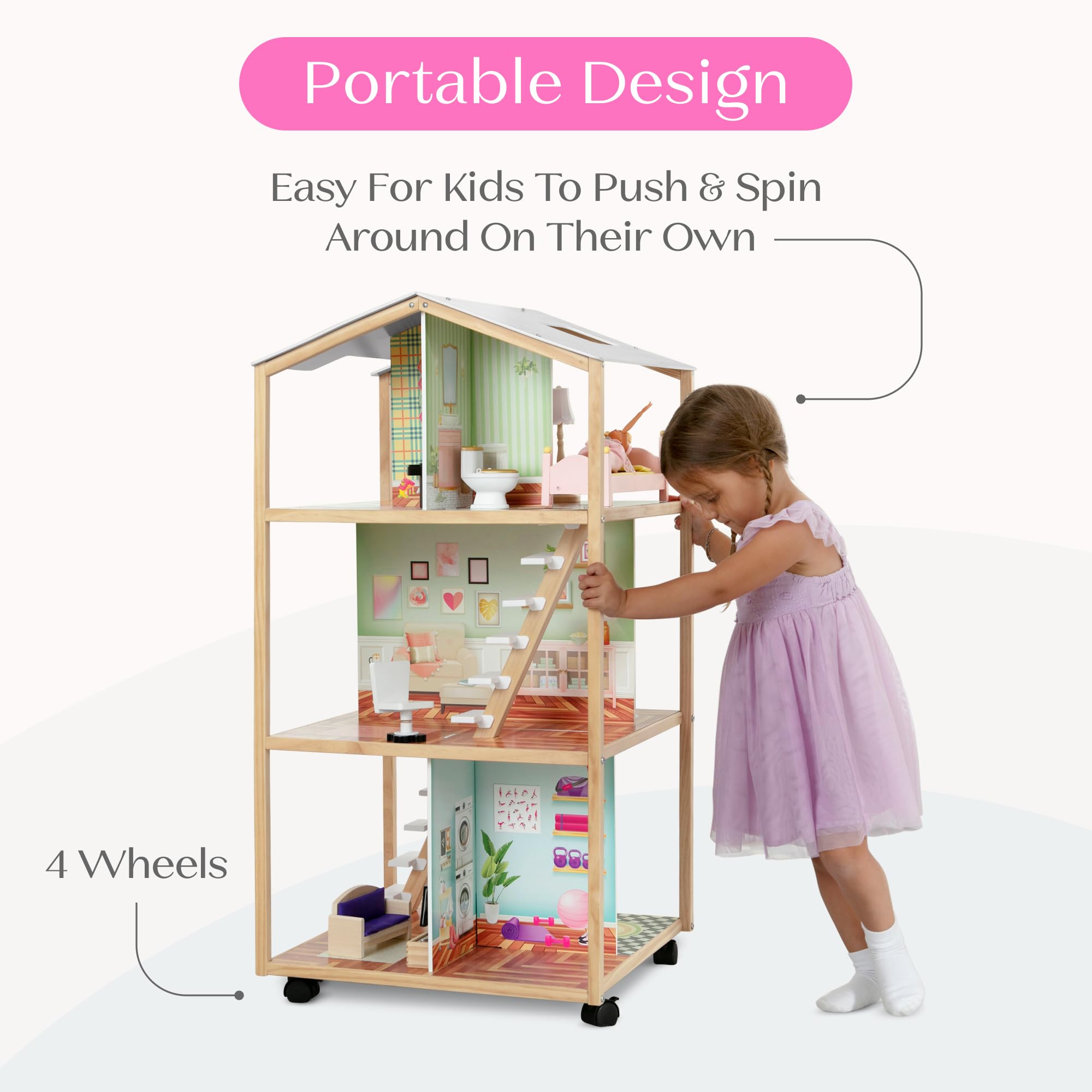 Delta Children Moveable Mansion Dollhouse - 360 Spins! -3 Delta Children Moveable Mansion Dollhouse - 360 Spins! -3